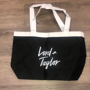 Black and white lord and taylor bag